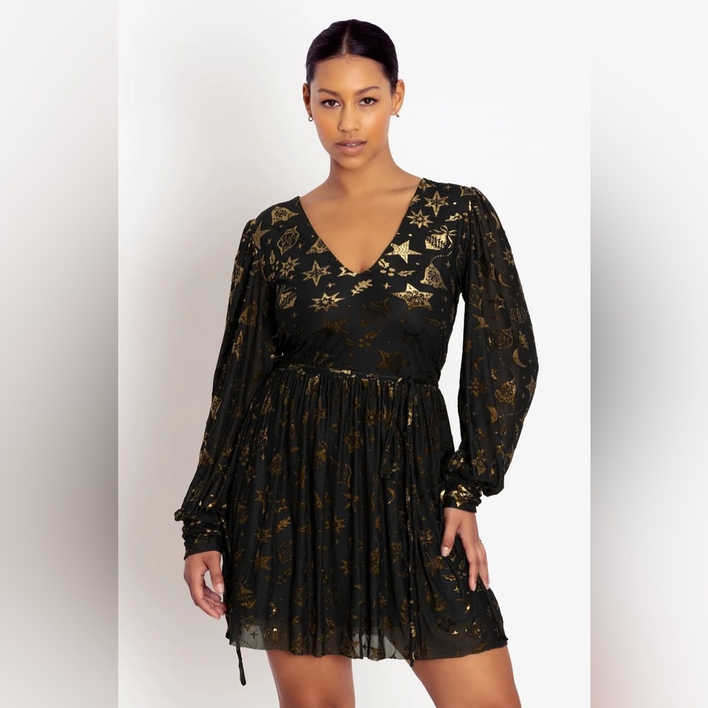 Black Milk Burned Velvet Christmas Baubles Heavenly Dress